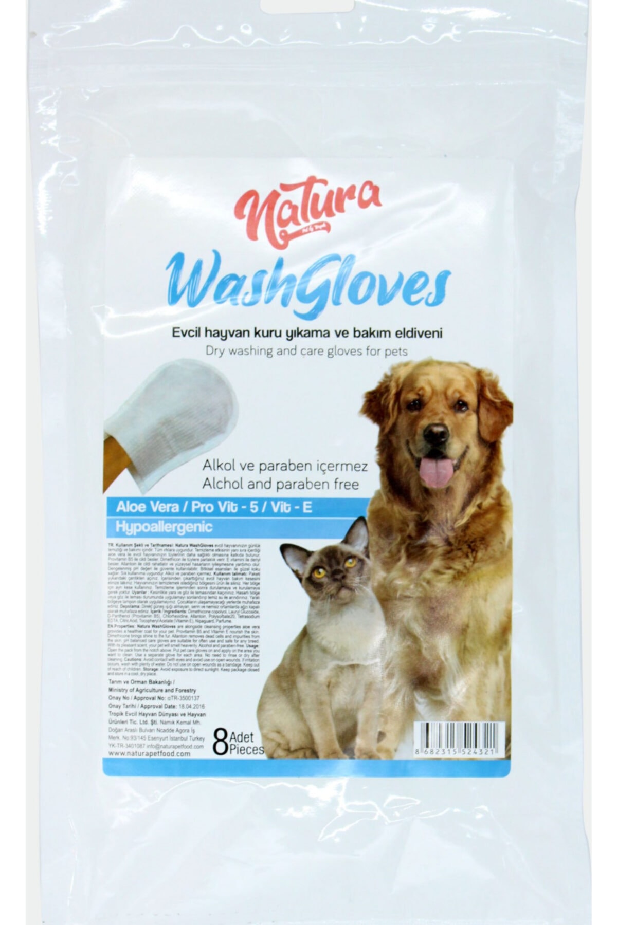 Washgloves%20Kedi%20Ve%20Köpekler%20Için%20Temizlik%20Ve%20Bakım%20Kesesi%208%20Li%20Eldiven