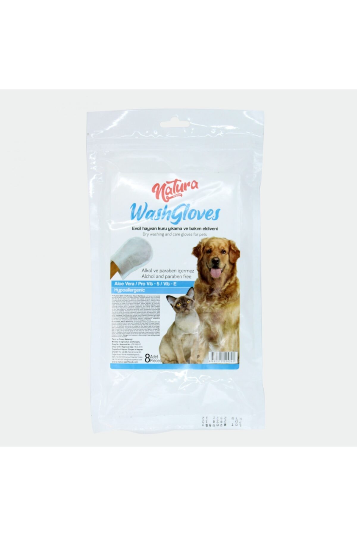 Washgloves%20Kedi%20Ve%20Köpekler%20Için%20Temizlik%20Ve%20Bakım%20Kesesi%208%20Li%20Eldiven