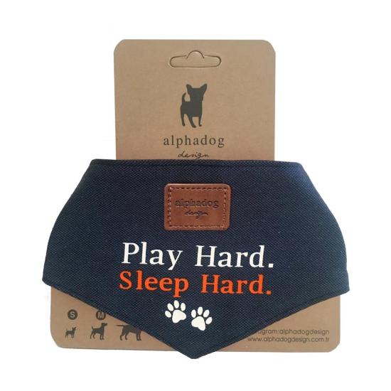 Alphadog Play Hard Lacivert Köpek Bandanası