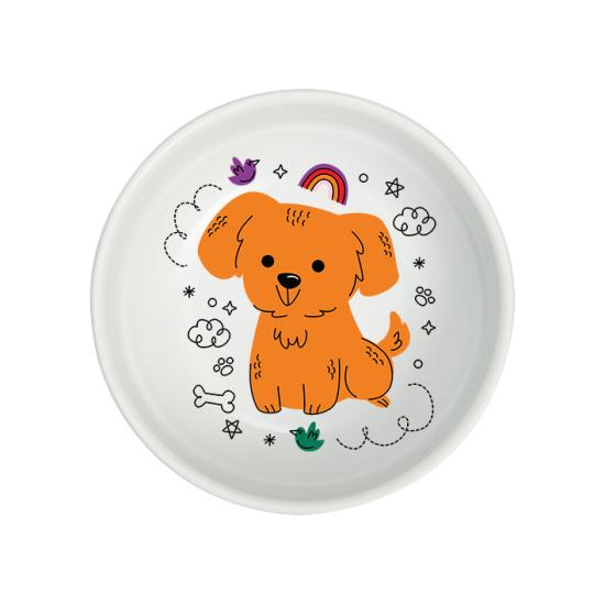 Natura Seramik Mama Kabı Dog Rainbow 400 ml 15 cm