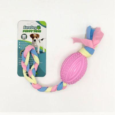 EuroDog Puppy Toys Pembe Rugby Topu Diş Kaşıma Oyuncağı